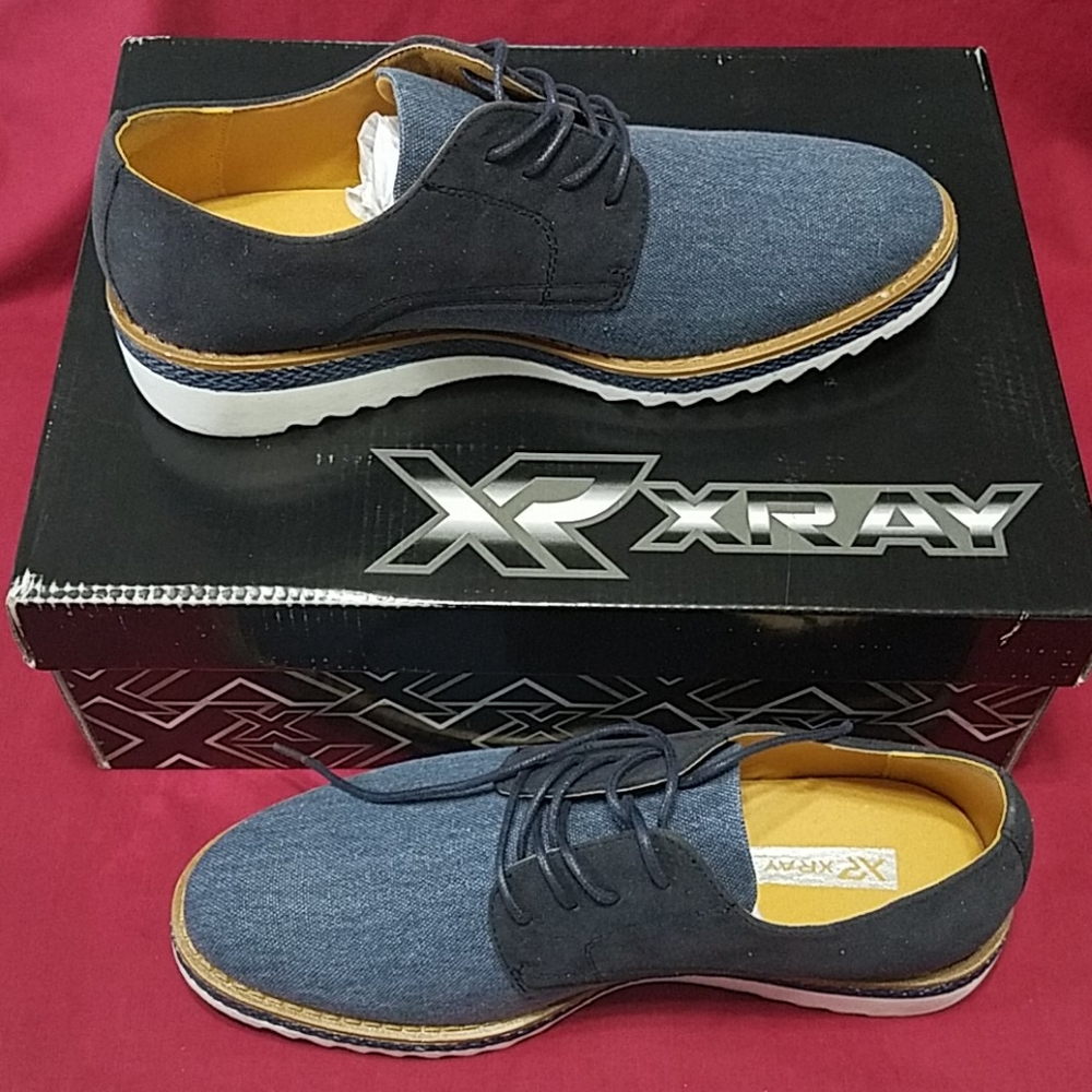 NWT Xray navy mesh plain toe lace up casual shoes